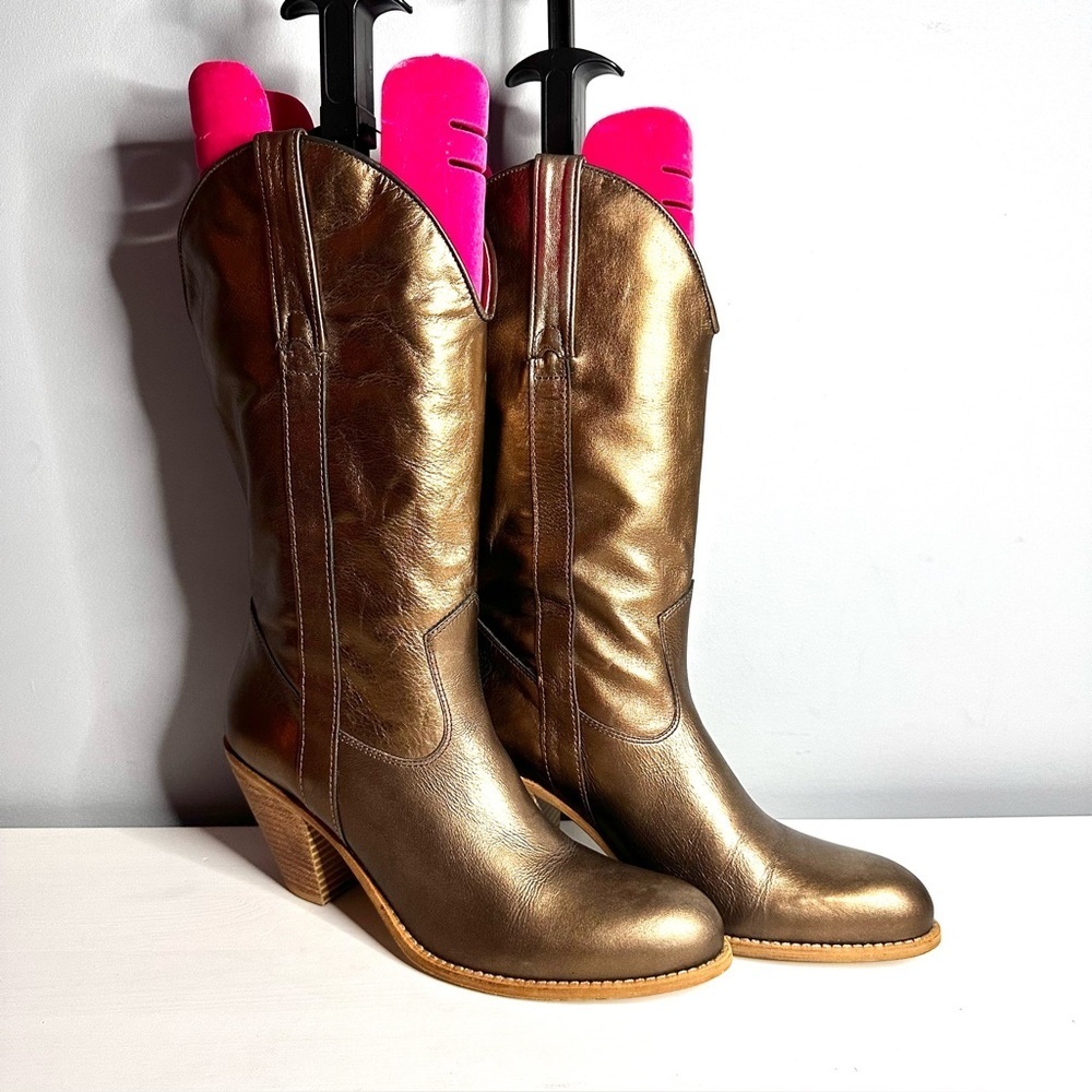 Jessica Simpson - Women’s, Gold, Western Style Boots, Cowgirl, Cowboy, Size 9